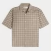 Boxy Short-Sleeve Plaid Shirt,Boxy Short-Sleeve Plaid Shirt Boxy Short-Sleeve Plaid Shirt,Boxy Short-Sleeve Plaid Shirt