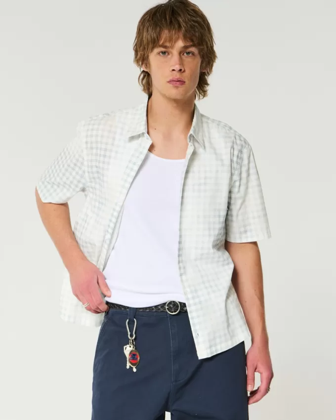 Boxy Short-Sleeve Poplin Shirt,Boxy Short-Sleeve Poplin Shirt Boxy Short-Sleeve Poplin Shirt,Boxy Short-Sleeve Poplin Shirt