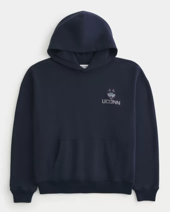 Boxy UConn Graphic Hoodie,Boxy UConn Graphic Hoodie Boxy UConn Graphic Hoodie,Boxy UConn Graphic Hoodie