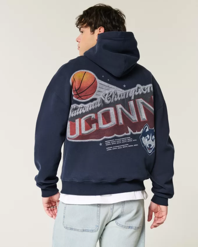 Boxy UConn Graphic Hoodie,Boxy UConn Graphic Hoodie Boxy UConn Graphic Hoodie,Boxy UConn Graphic Hoodie