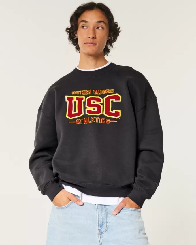 Boxy USC Athletics Graphic Crew Sweatshirt,Boxy USC Athletics Graphic Crew Sweatshirt Boxy USC Athletics Graphic Crew Sweatshirt,Boxy USC Athletics Graphic Crew Sweatshirt