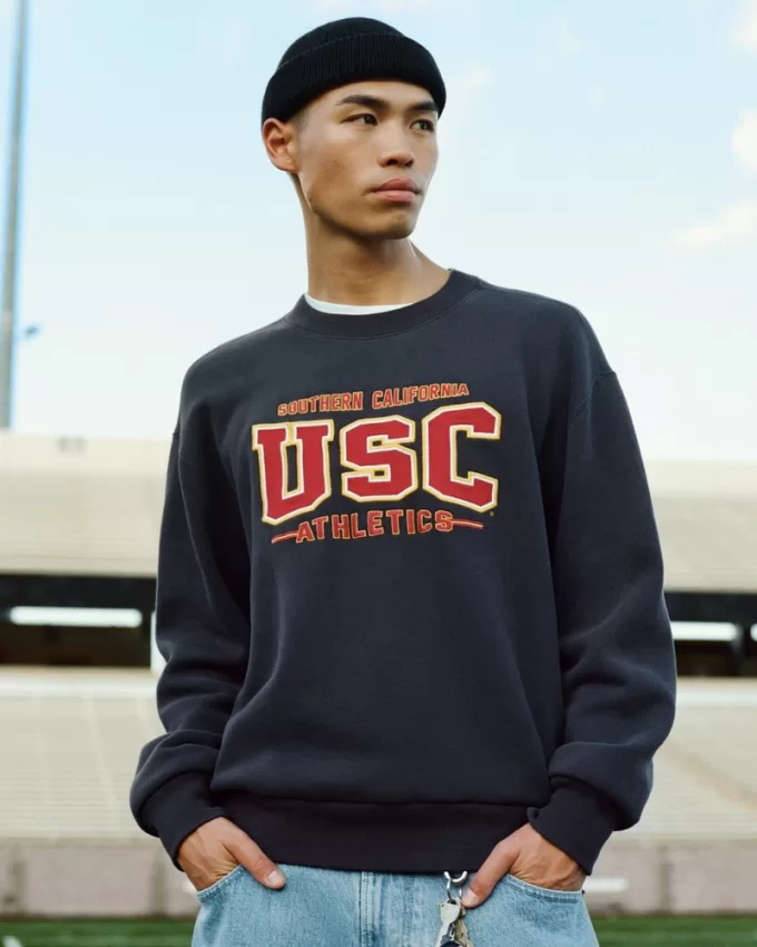 Boxy USC Athletics Graphic Crew Sweatshirt,Boxy USC Athletics Graphic Crew Sweatshirt Boxy USC Athletics Graphic Crew Sweatshirt,Boxy USC Athletics Graphic Crew Sweatshirt