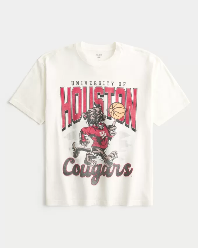 Boxy University of Houston Cougars Graphic Tee,Boxy University of Houston Cougars Graphic Tee Boxy University of Houston Cougars Graphic Tee,Boxy University of Houston Cougars Graphic Tee