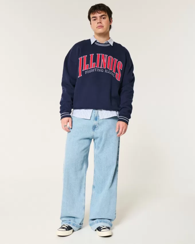 Boxy University of Illinois Fighting Illini Graphic Crew Sweatshirt,Boxy University of Illinois Fighting Illini Graphic Crew Sweatshirt Boxy University of Illinois Fighting Illini Graphic Crew Sweatshirt,Boxy University of Illinois Fighting Illini Graphic Crew Sweatshirt