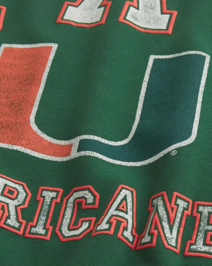 Boxy University of Miami Hurricanes Graphic Crew Sweatshirt,Boxy University of Miami Hurricanes Graphic Crew Sweatshirt Boxy University of Miami Hurricanes Graphic Crew Sweatshirt,Boxy University of Miami Hurricanes Graphic Crew Sweatshirt