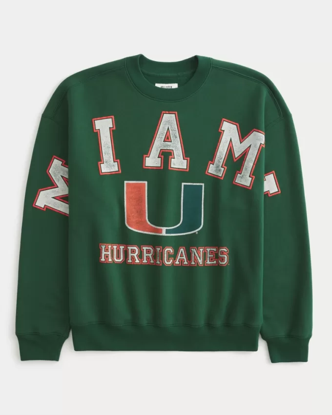Boxy University of Miami Hurricanes Graphic Crew Sweatshirt,Boxy University of Miami Hurricanes Graphic Crew Sweatshirt Boxy University of Miami Hurricanes Graphic Crew Sweatshirt,Boxy University of Miami Hurricanes Graphic Crew Sweatshirt