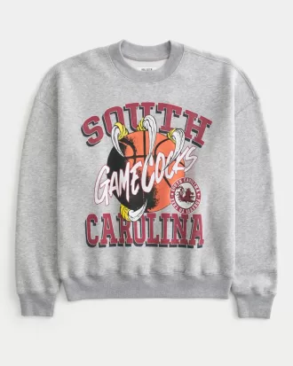 Boxy University of South Carolina Graphic Crew Sweatshirt,Boxy University of South Carolina Graphic Crew Sweatshirt
