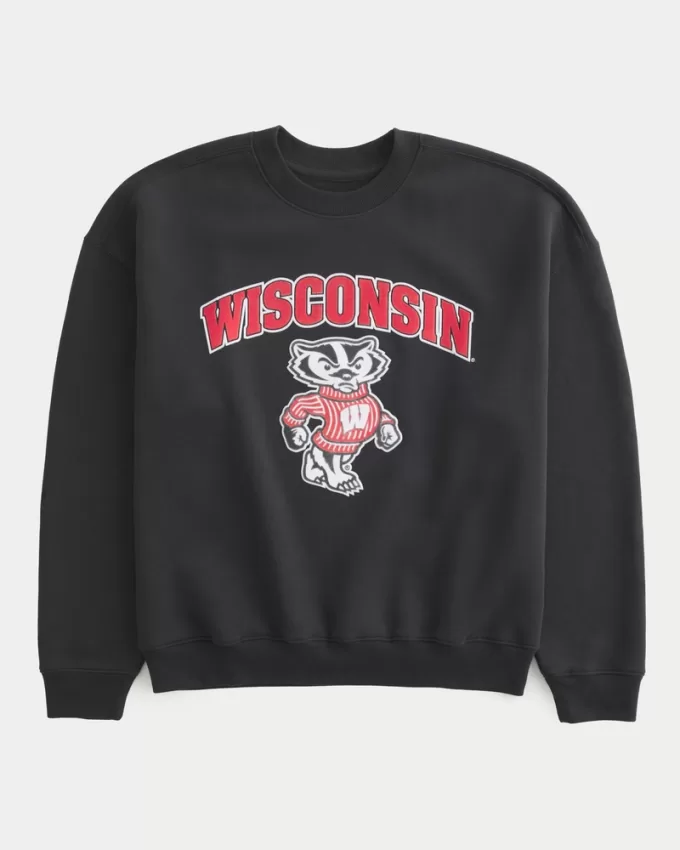 Boxy University of Wisconsin Graphic Crew Sweatshirt,Boxy University of Wisconsin Graphic Crew Sweatshirt Boxy University of Wisconsin Graphic Crew Sweatshirt,Boxy University of Wisconsin Graphic Crew Sweatshirt