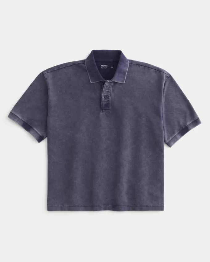 Boxy Washed Crop Polo,Boxy Washed Crop Polo Boxy Washed Crop Polo,Boxy Washed Crop Polo