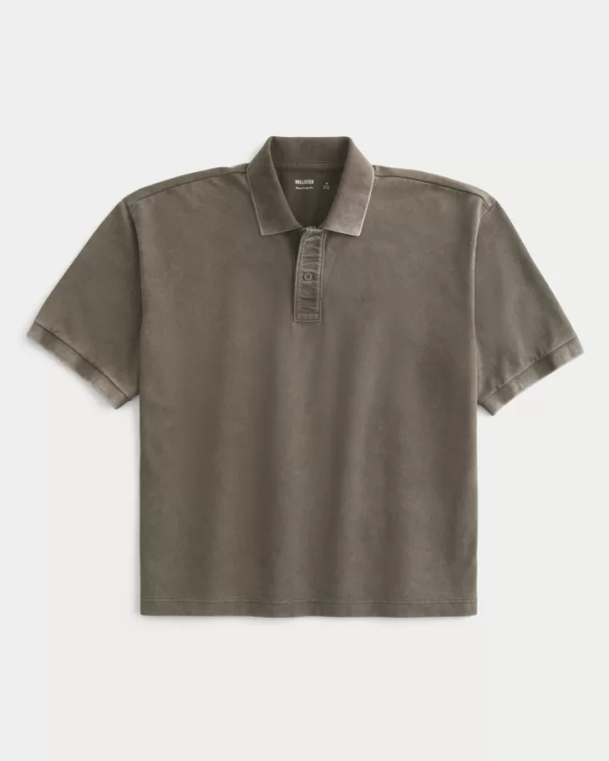 Boxy Washed Crop Polo,Boxy Washed Crop Polo Boxy Washed Crop Polo,Boxy Washed Crop Polo
