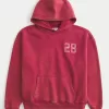 Boxy Washed Number Graphic Hoodie,Boxy Washed Number Graphic Hoodie