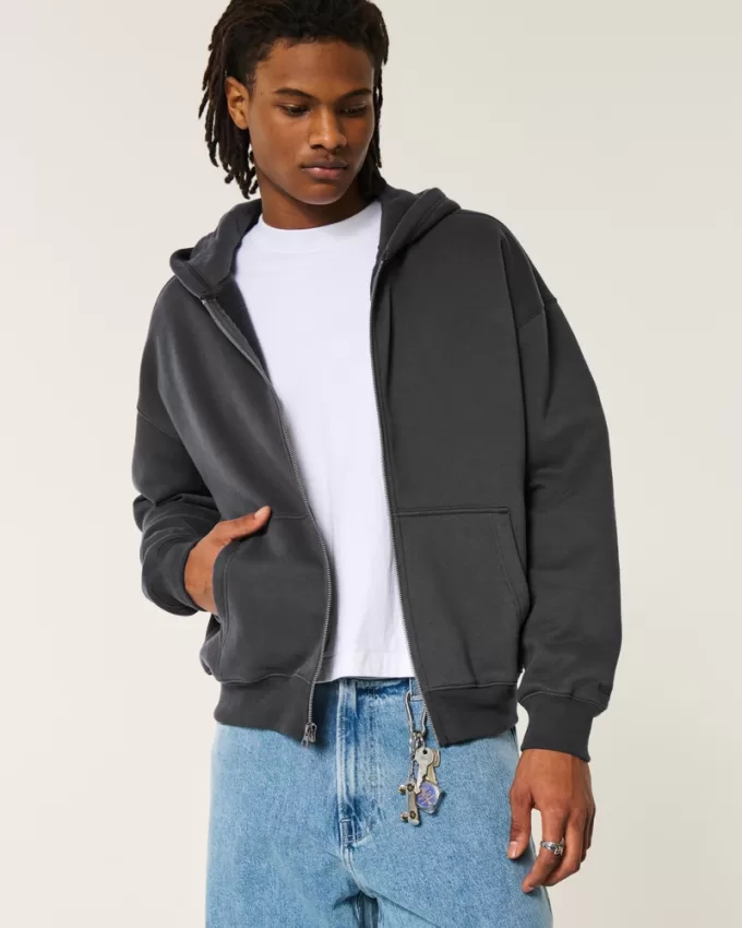Boxy Zip-Up Hoodie,Boxy Zip-Up Hoodie Boxy Zip-Up Hoodie,Boxy Zip-Up Hoodie