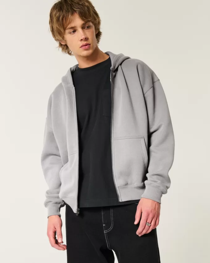 Boxy Zip-Up Hoodie,Boxy Zip-Up Hoodie Boxy Zip-Up Hoodie,Boxy Zip-Up Hoodie