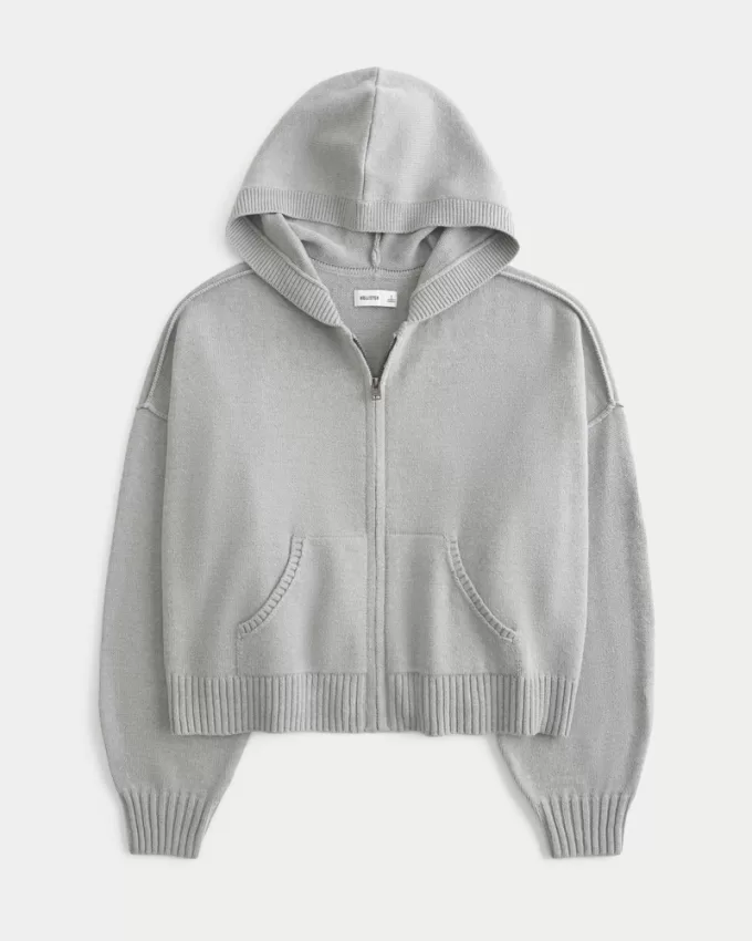 Boxy Zip-Up Sweater Hoodie,Boxy Zip-Up Sweater Hoodie Boxy Zip-Up Sweater Hoodie,Boxy Zip-Up Sweater Hoodie