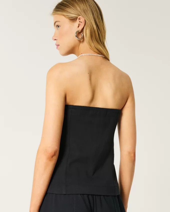 Button-Through Tube Top,Button-Through Tube Top Button-Through Tube Top,Button-Through Tube Top