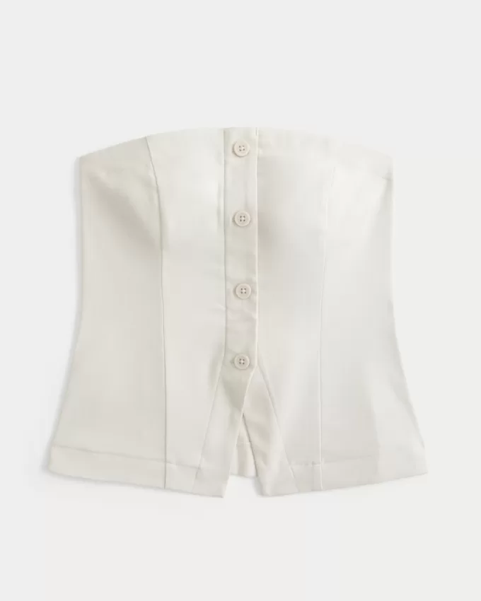 Button-Through Tube Top,Button-Through Tube Top Button-Through Tube Top,Button-Through Tube Top