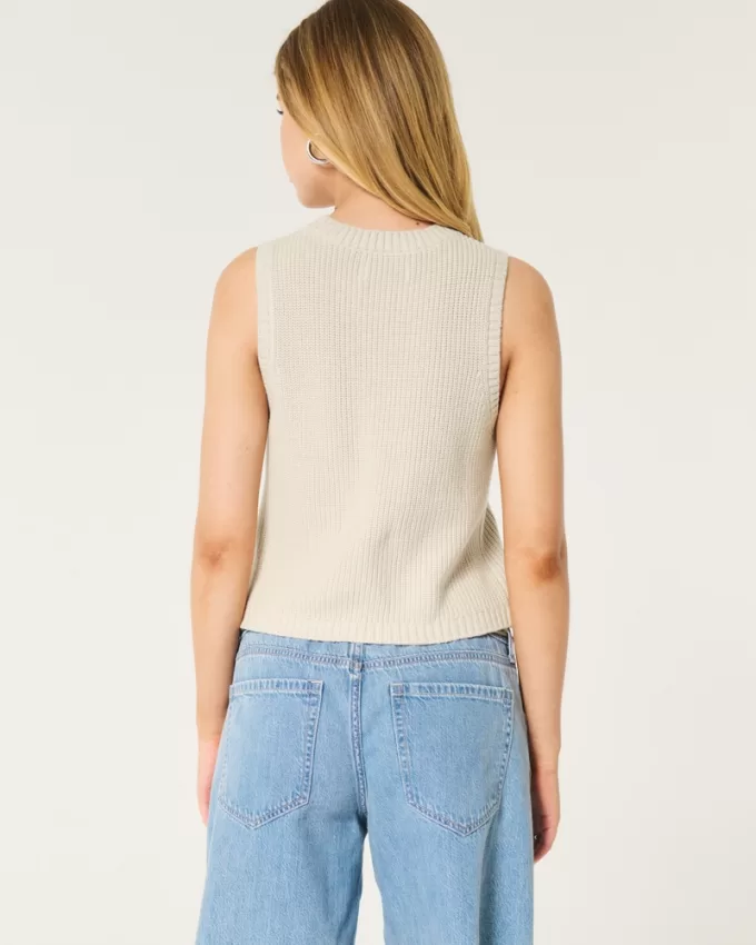 Cable-Knit Crew Sweater Vest,Cable-Knit Crew Sweater Vest