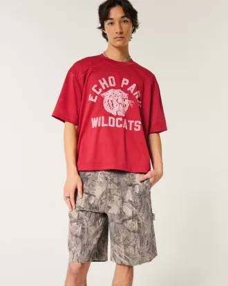 Camo Baggy Painter Jean Shorts,Camo Baggy Painter Jean Shorts