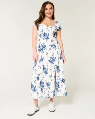 Cinch Bust Drop-Waist Maxi Dress,Cinch Bust Drop-Waist Maxi Dress