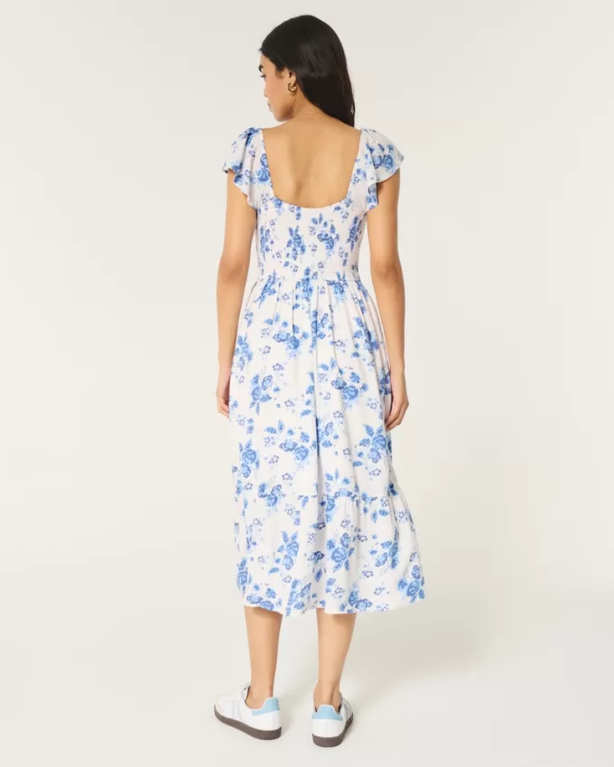 Cinch Bust V-Waist Midi Dress,Cinch Bust V-Waist Midi Dress Cinch Bust V-Waist Midi Dress,Cinch Bust V-Waist Midi Dress