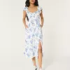 Cinch Bust V-Waist Midi Dress,Cinch Bust V-Waist Midi Dress Cinch Bust V-Waist Midi Dress,Cinch Bust V-Waist Midi Dress