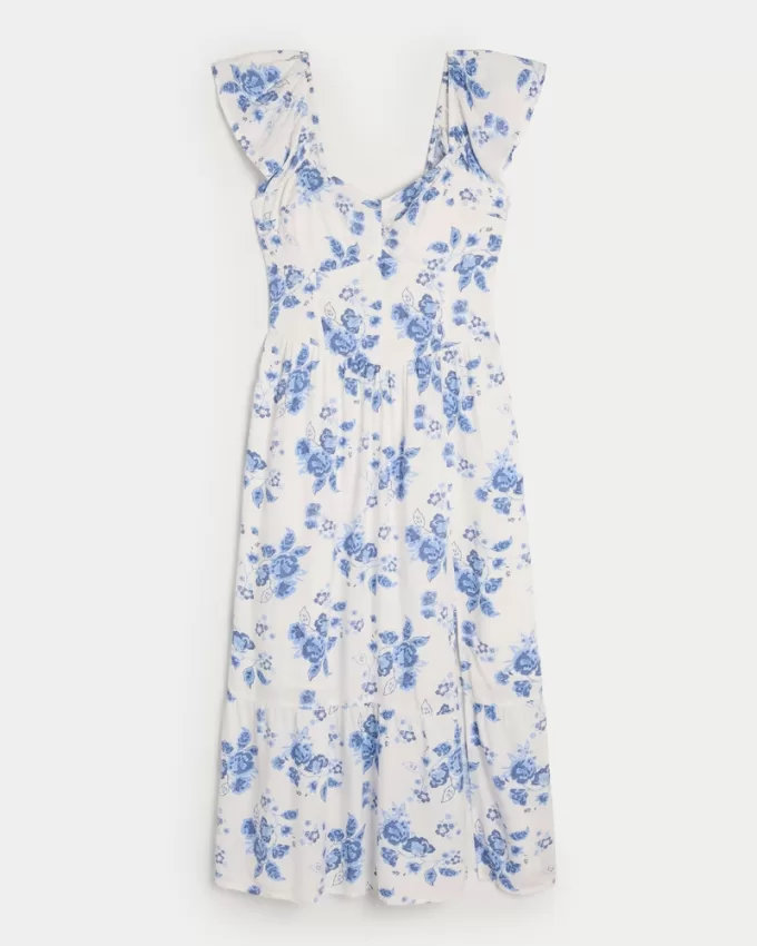 Cinch Bust V-Waist Midi Dress,Cinch Bust V-Waist Midi Dress Cinch Bust V-Waist Midi Dress,Cinch Bust V-Waist Midi Dress