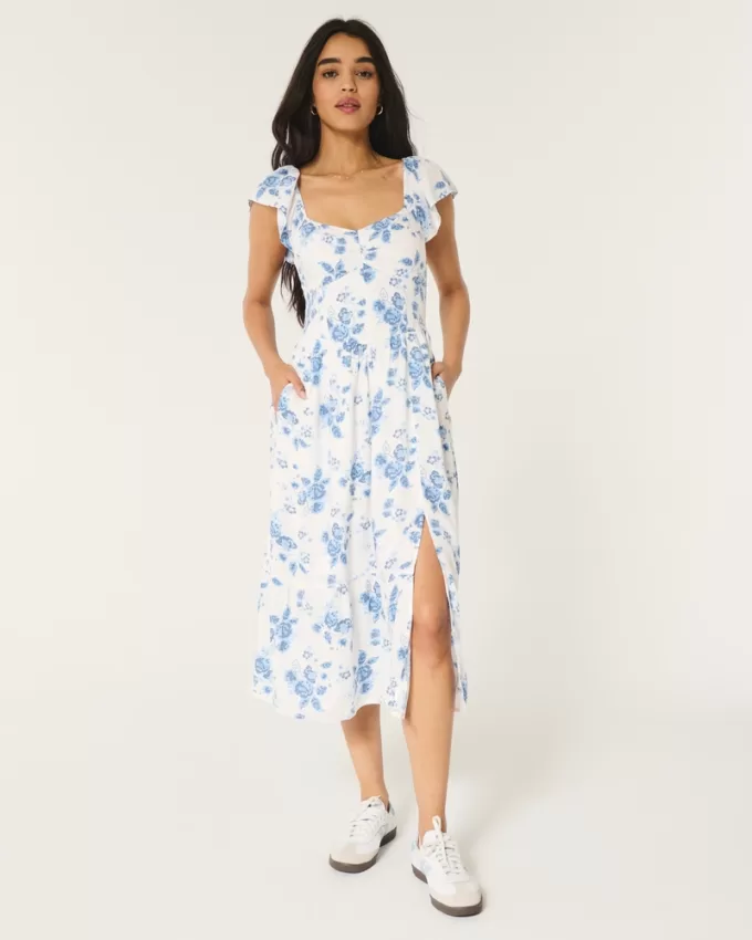 Cinch Bust V-Waist Midi Dress,Cinch Bust V-Waist Midi Dress Cinch Bust V-Waist Midi Dress,Cinch Bust V-Waist Midi Dress