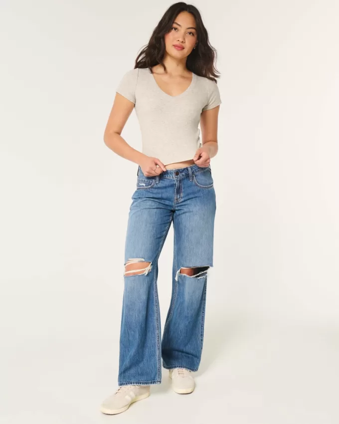 Cotton Blend V-Neck Baby Tee,Cotton Blend V-Neck Baby Tee Cotton Blend V-Neck Baby Tee,Cotton Blend V-Neck Baby Tee