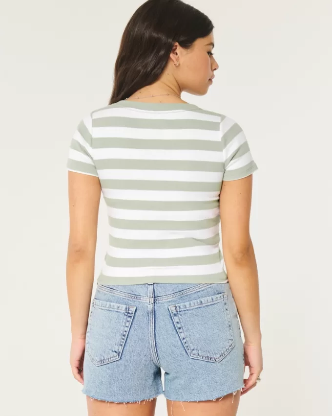 Cotton Blend V-Neck Baby Tee,Cotton Blend V-Neck Baby Tee Cotton Blend V-Neck Baby Tee,Cotton Blend V-Neck Baby Tee