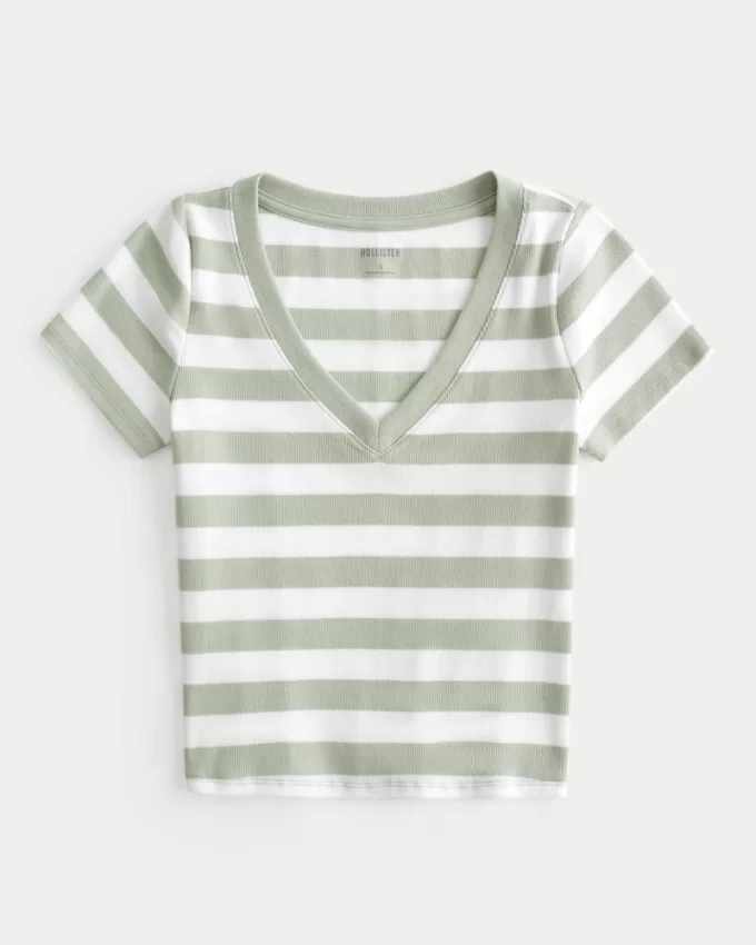 Cotton Blend V-Neck Baby Tee,Cotton Blend V-Neck Baby Tee Cotton Blend V-Neck Baby Tee,Cotton Blend V-Neck Baby Tee