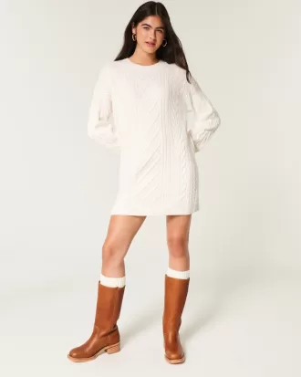 Cozy Cable-Knit Sweater Dress,Cozy Cable-Knit Sweater Dress