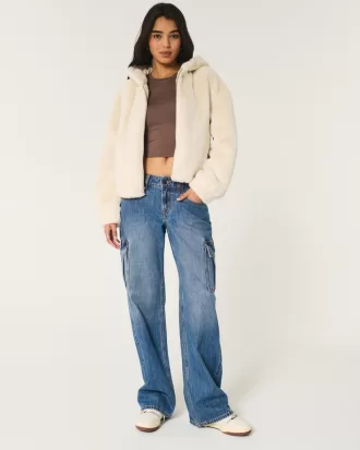 Cozy Faux Fur Zip-Up Hoodie,Cozy Faux Fur Zip-Up Hoodie