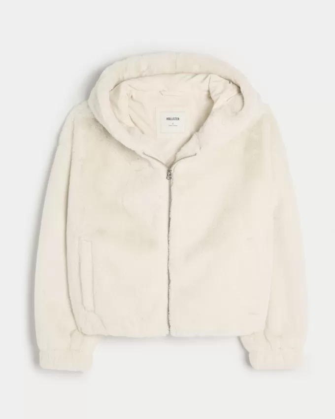 Cozy Faux Fur Zip-Up Hoodie,Cozy Faux Fur Zip-Up Hoodie Cozy Faux Fur Zip-Up Hoodie,Cozy Faux Fur Zip-Up Hoodie