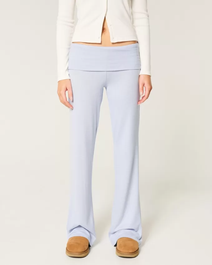 Cozy Knit Foldover Waist Sleep Pants,Cozy Knit Foldover Waist Sleep Pants