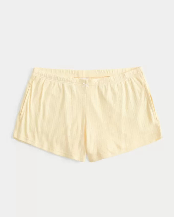 Cozy Pointelle Bow Shortie,Cozy Pointelle Bow Shortie