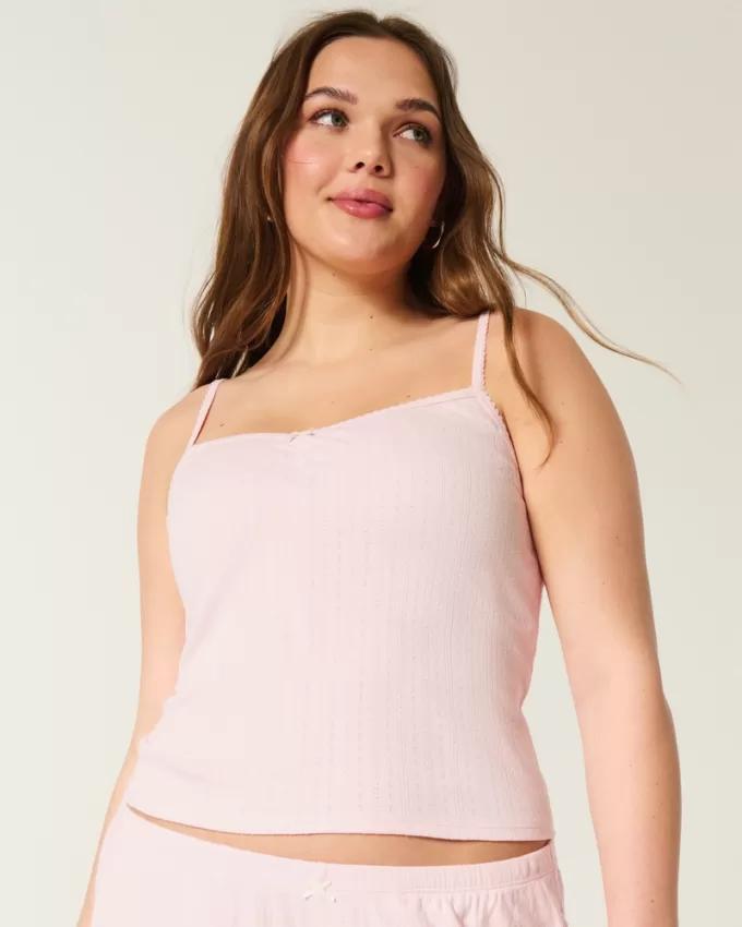 Cozy Pointelle Bow Tank,Cozy Pointelle Bow Tank Cozy Pointelle Bow Tank,Cozy Pointelle Bow Tank