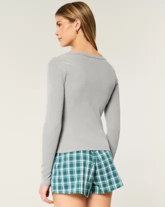 Cozy Ribbed Seamless Fabric Henley,Cozy Ribbed Seamless Fabric Henley