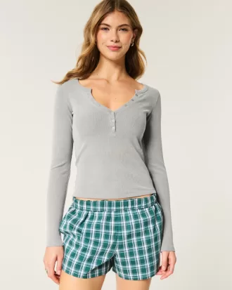 Cozy Ribbed Seamless Fabric Henley,Cozy Ribbed Seamless Fabric Henley