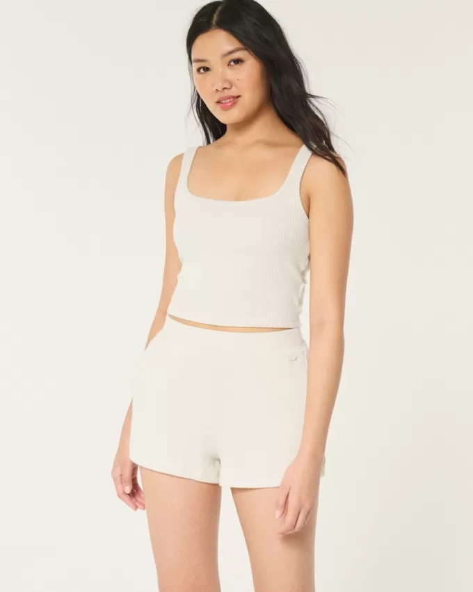 Cozy Ribbed Sleep Shorts,Cozy Ribbed Sleep Shorts