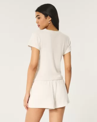 Cozy Ribbed T-Shirt and Shorts Bundle,Cozy Ribbed T-Shirt and Shorts Bundle