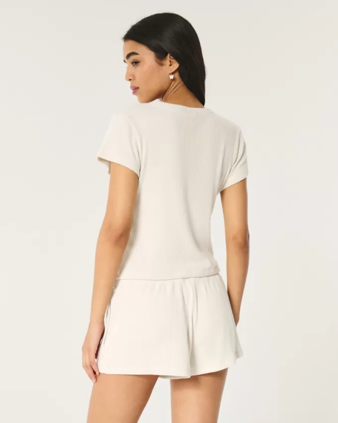 Cozy Ribbed T-Shirt and Shorts Bundle,Cozy Ribbed T-Shirt and Shorts Bundle