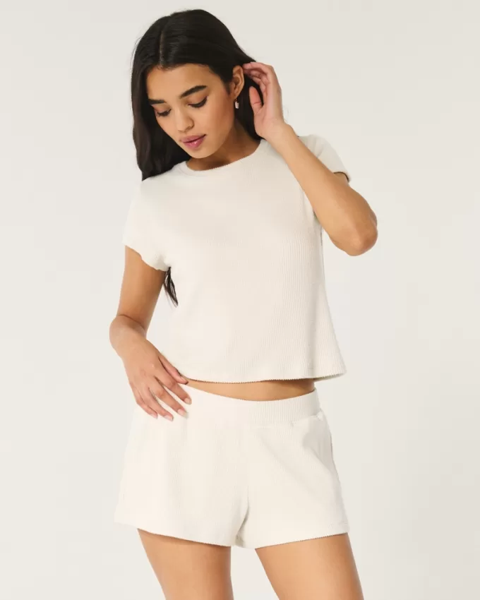 Cozy Ribbed T-Shirt and Shorts Bundle,Cozy Ribbed T-Shirt and Shorts Bundle