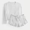 Cozy Ribbed Top & Shorts Set,Cozy Ribbed Top & Shorts Set
