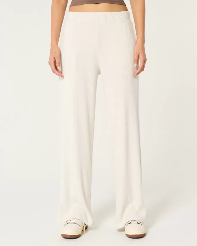 Cozy Ribbed Wide-Leg Pants,Cozy Ribbed Wide-Leg Pants