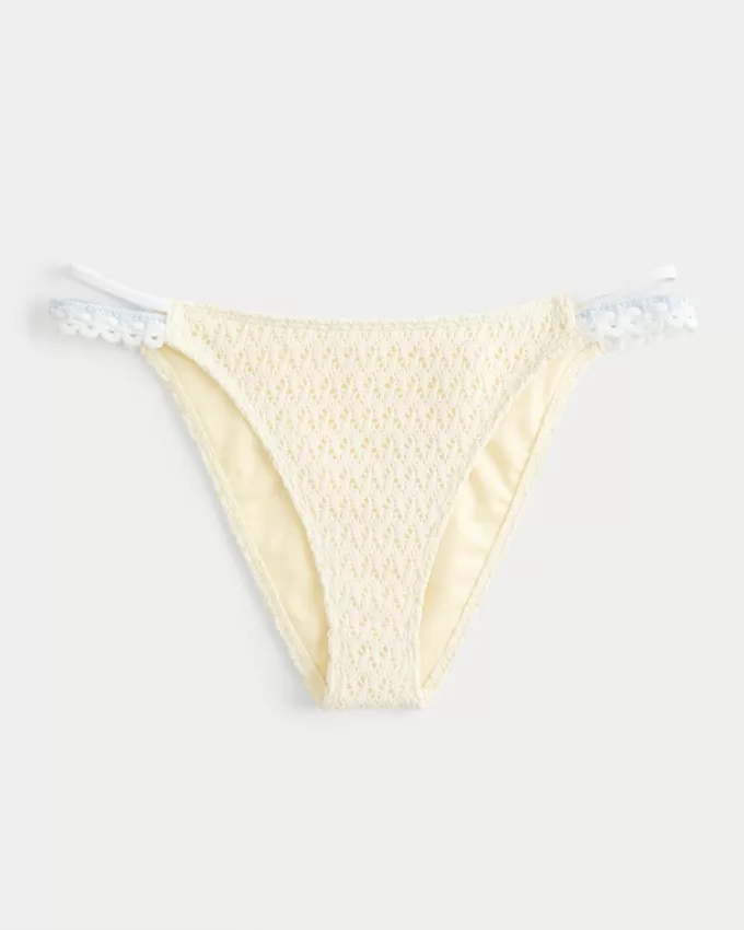 Crochet-Style High-Leg Cheeky Bikini Bottom,Crochet-Style High-Leg Cheeky Bikini Bottom Crochet-Style High-Leg Cheeky Bikini Bottom,Crochet-Style High-Leg Cheeky Bikini Bottom