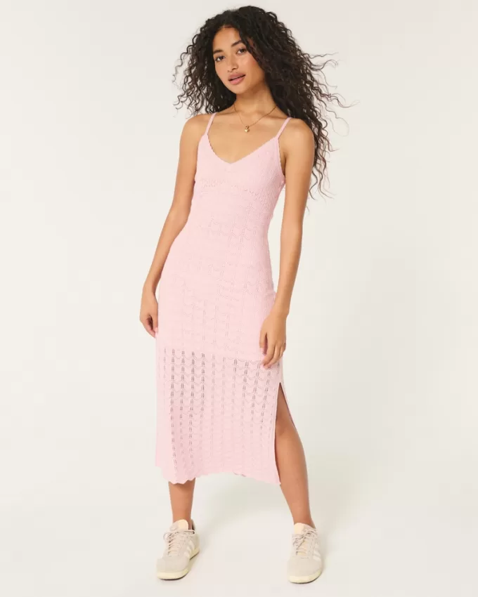 Crochet-Style Midi Dress,Crochet-Style Midi Dress