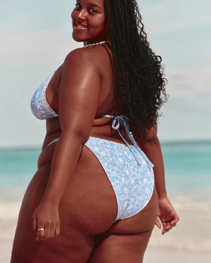 Crochet-Style Mixed Triangle Bikini Top,Crochet-Style Mixed Triangle Bikini Top