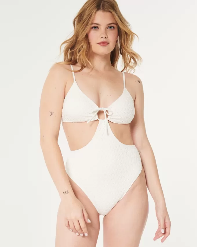 Crochet-Style One-Piece Cheeky Swimsuit,Crochet-Style One-Piece Cheeky Swimsuit