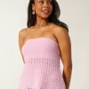 Crochet-Style Sweater Tube Top,Crochet-Style Sweater Tube Top