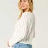 Crochet-Style Tie-Front Textured Sweater,Crochet-Style Tie-Front Textured Sweater Crochet-Style Tie-Front Textured Sweater,Crochet-Style Tie-Front Textured Sweater